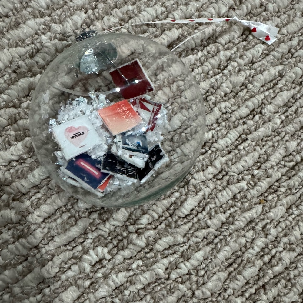Homemade Clear Glass Ornament with Enhypen Album Covers